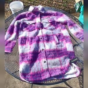 [BLANKNYC] Small Fuchsia Plaid Prime Time Shacket